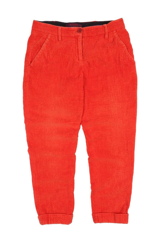Women's ETRO Milano Red Corduroy Carrot Chino Pants Size 40 IT