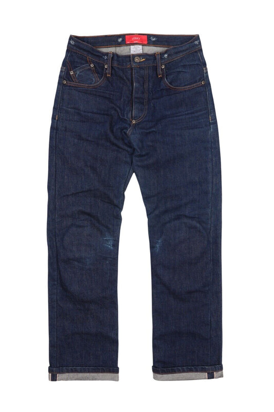 Men's MAPLE 1941 Navy Cotton Selvage Denim Moto Biker Jeans Size 30