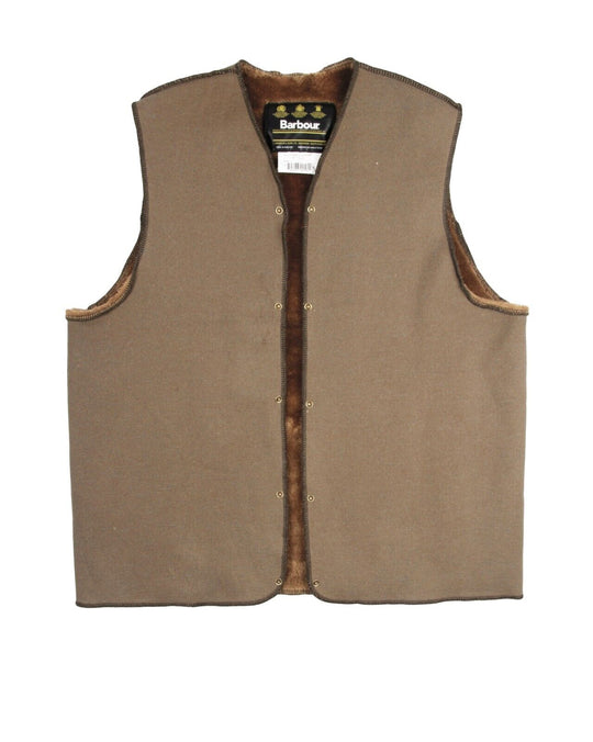 BARBOUR Warm Pile Lining Vest Brown Men's Snap Waistcoat Size C44 / 112 cm