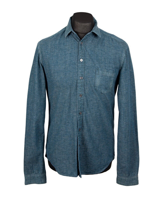 BURBERRY Brit Shirt Blue Denim Men's Button Up Size M