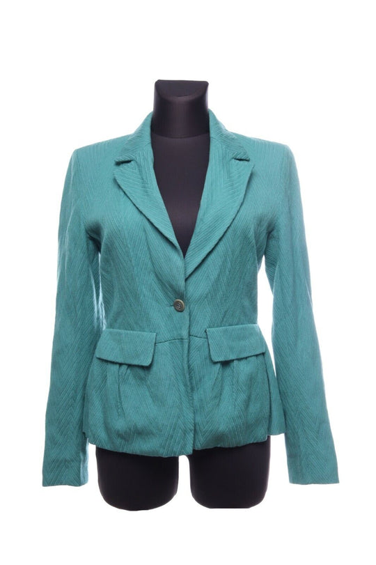 Women's DRIES VAN NOTEN Mint Wool Cotton Blazer Jacket Size 38