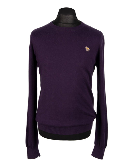 PAUL SMITH Jeans Sweatshirt Zebra Logo Violet Purple Cotton Jumper Men's Size S