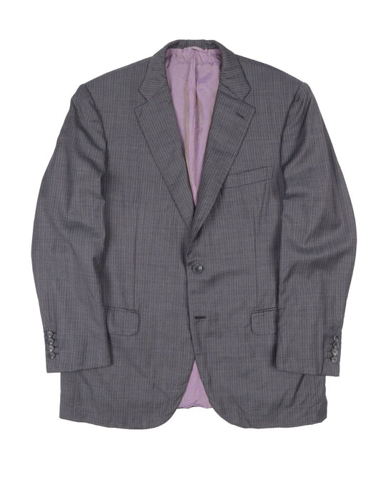 Men's BRIONI Roma Chigi Gray Striped Wool Silk Blazer Jacket Size 42 US / 52 IT