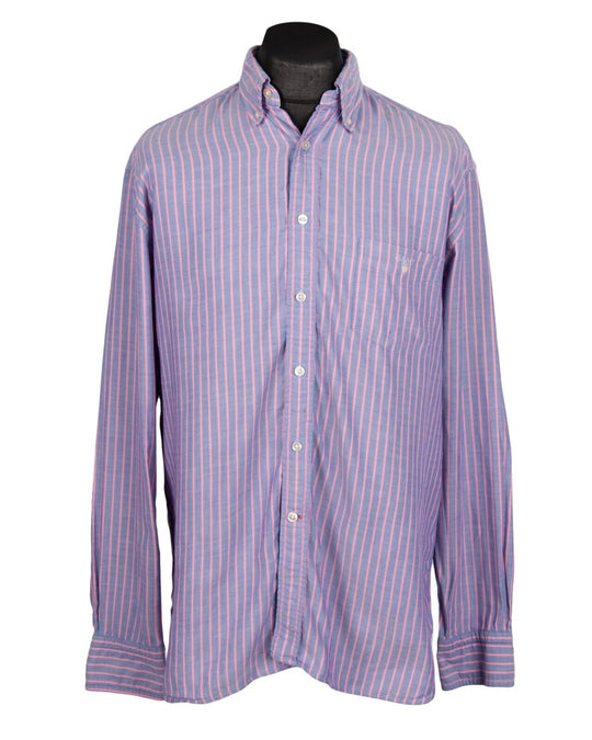 GANT Shirt  Lavender Striped Cotton Summer Oxford Men's Size L