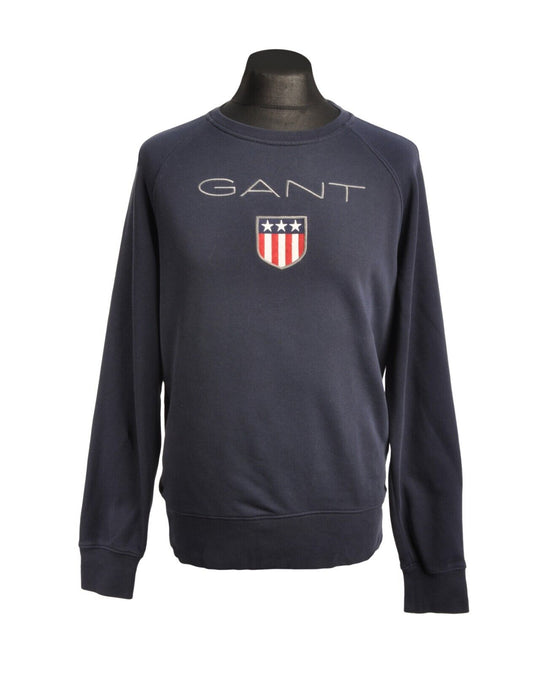 GANT Sweatshirt Navy Blue Round Neck Raglan Sleeve Mens Pullover Size L