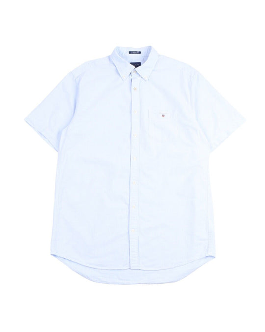 GANT Oxford Shirt Blue Cotton Men's Button-Down Regular Fit Size L / 41/42