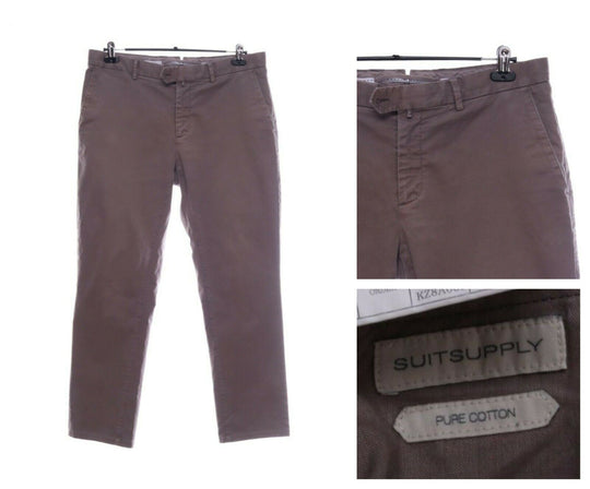 Men's SUITSUPPLY Porto Brown Pure Cotton Casual Dress Pants Size 36 / 104