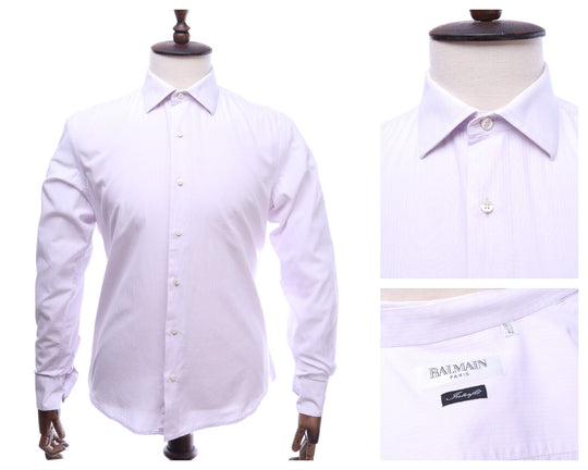 BALMAIN Paris Lavender Cotton LS Interfit Shirt Size 42 / 16,5