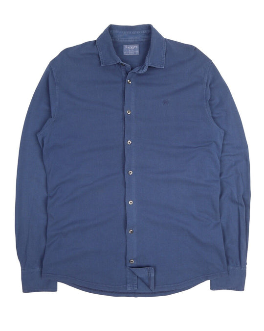 Men's HACKETT London Blue Pique Cotton Shirt Size M