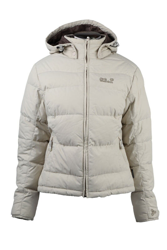 Women's JACK WOLFSKIN White Stormlock Hyproof Down Jacket Size s